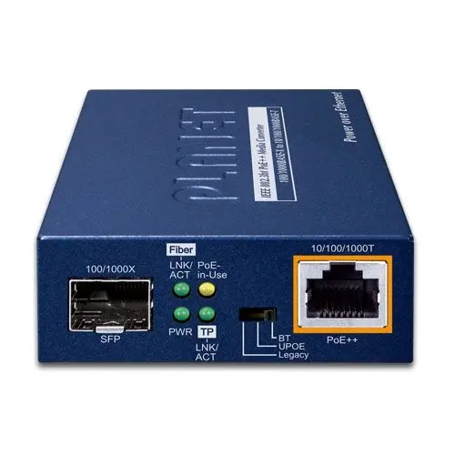 PLANET PL-GUP-805A-95W 100/1000BASE-X SFP to 10/100/1000BASE-T 802.3bt PoE++ Media Converter (95 Watts) alternatif görünüm