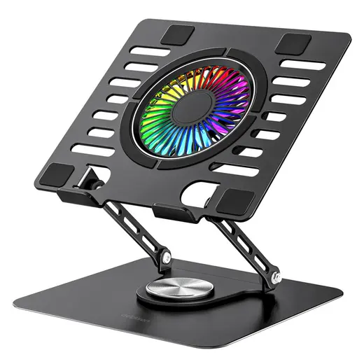 Addison AD-RC36 Steely 360 Derece RGB Fanlı Ayarlanabilir Metal Laptop Stand görseli 3