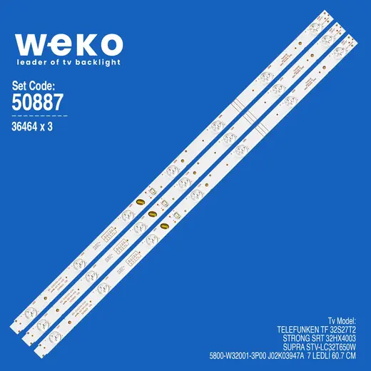 WKSET-5887 36464X3 5800-W32001-3P00 J02K03947A 3 ADET LED BAR