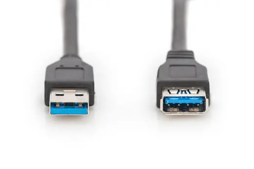 DIGITUS AK-300203-018-S USB 3.0 Uzatma Kablosu, USB A erkek - USB A dişi, 1.8 metre, AWG 28, 2x zırhlı, UL, siyah alternatif görünüm