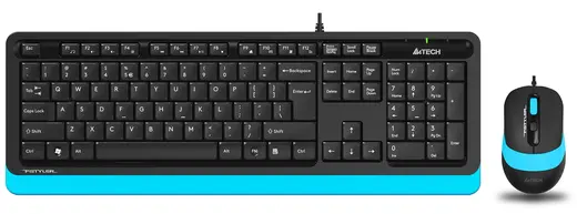 A4 TECH F1010 USB KABLOLU Q KLAVYE MOUSE SET MAVI