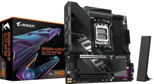 GIGABYTE B850M AORUS ELITE WIFI6E DDR5 HDMI-TP TYPEC PCEI 5.0 AM5 mATX görseli 5