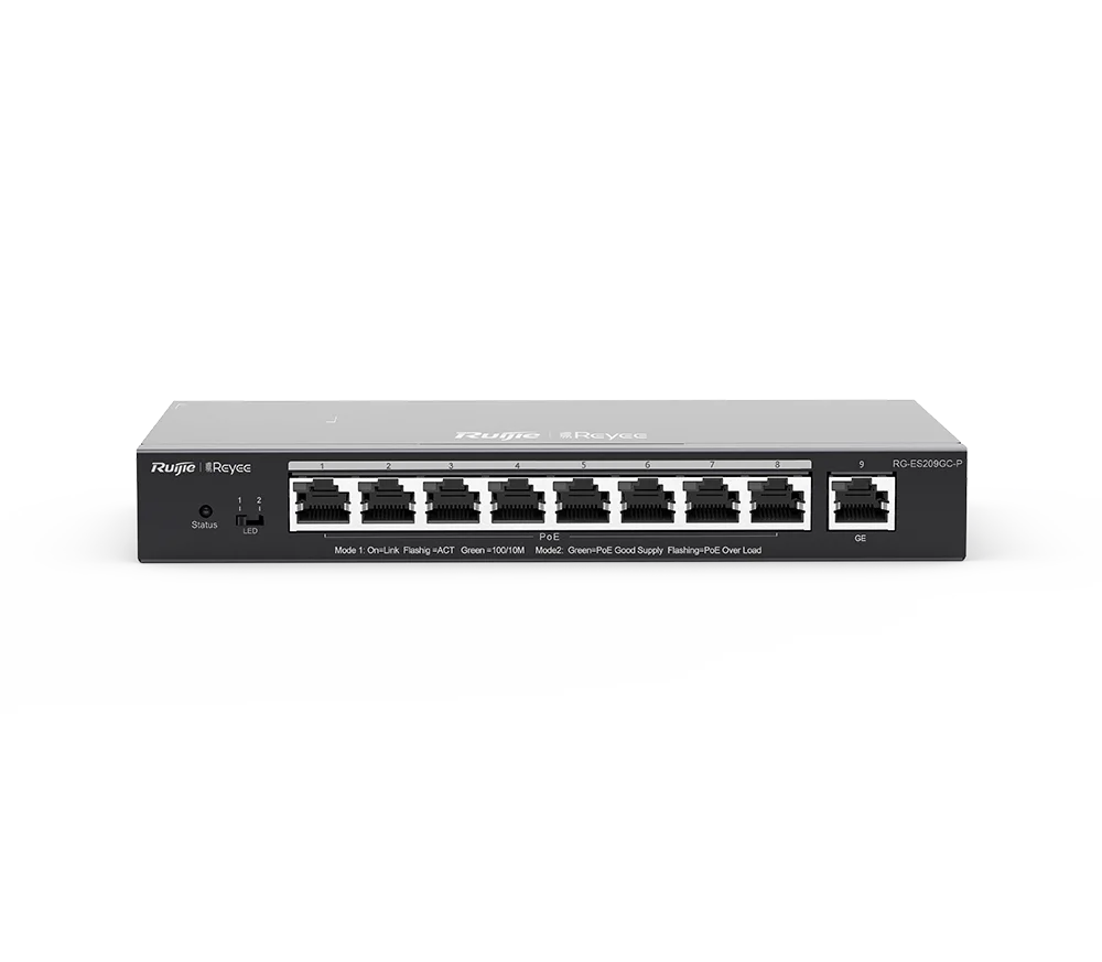 RUIJIE REYEE RG-ES209GC-P 9 PORT 10/100/1000 8xPOE 120W YONETILEBILIR SWITCH