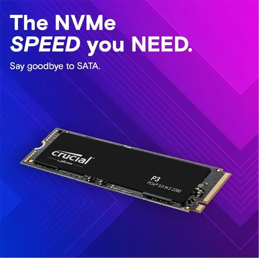 Crucial 1TB P3 M.2 NVMe PCIe CT1000P3SSD8 3500 - 3000MB-s 5 YIL Garanti Gen 3 Ssd alternatif görünüm