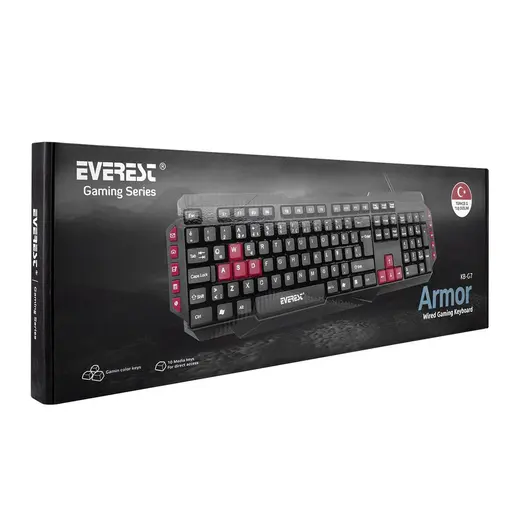 Everest KB-G7 ARMOR Siyah USB Q Gaming Oyuncu Klavyesi alternatif görünüm