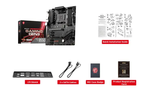 MSI B550 GAMING DDR4 HDMI-DVI PCIE 4.0 AM4 mATX görseli 3