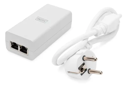 DIGITUS DN-95132 Gigabit Ethernet Aktif PoE+ Injektor, 802.3at, 30 W, beyaz renk görseli 4