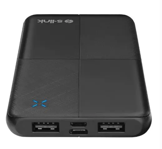 S-link IP-G12N 10000mAh Micro+Usb+ Type-C Giriş+Çıkış Siyah Taşınabilir Pil Şarj Cihazı Powerbank görseli 1