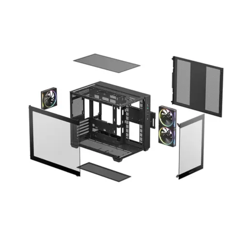 DEEPCOOL CG330-3F 3-ARGB Fanlı Panoramik Gaming Micro-Tower PC Kasası görseli 1