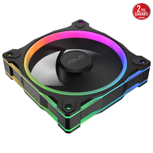 ASUS PRIME MR120 ARGB Black 120mm 1600RPM 58CFM PWM Aura Sync Kasa Fanı – 90DA00I0-B09000 görseli 4