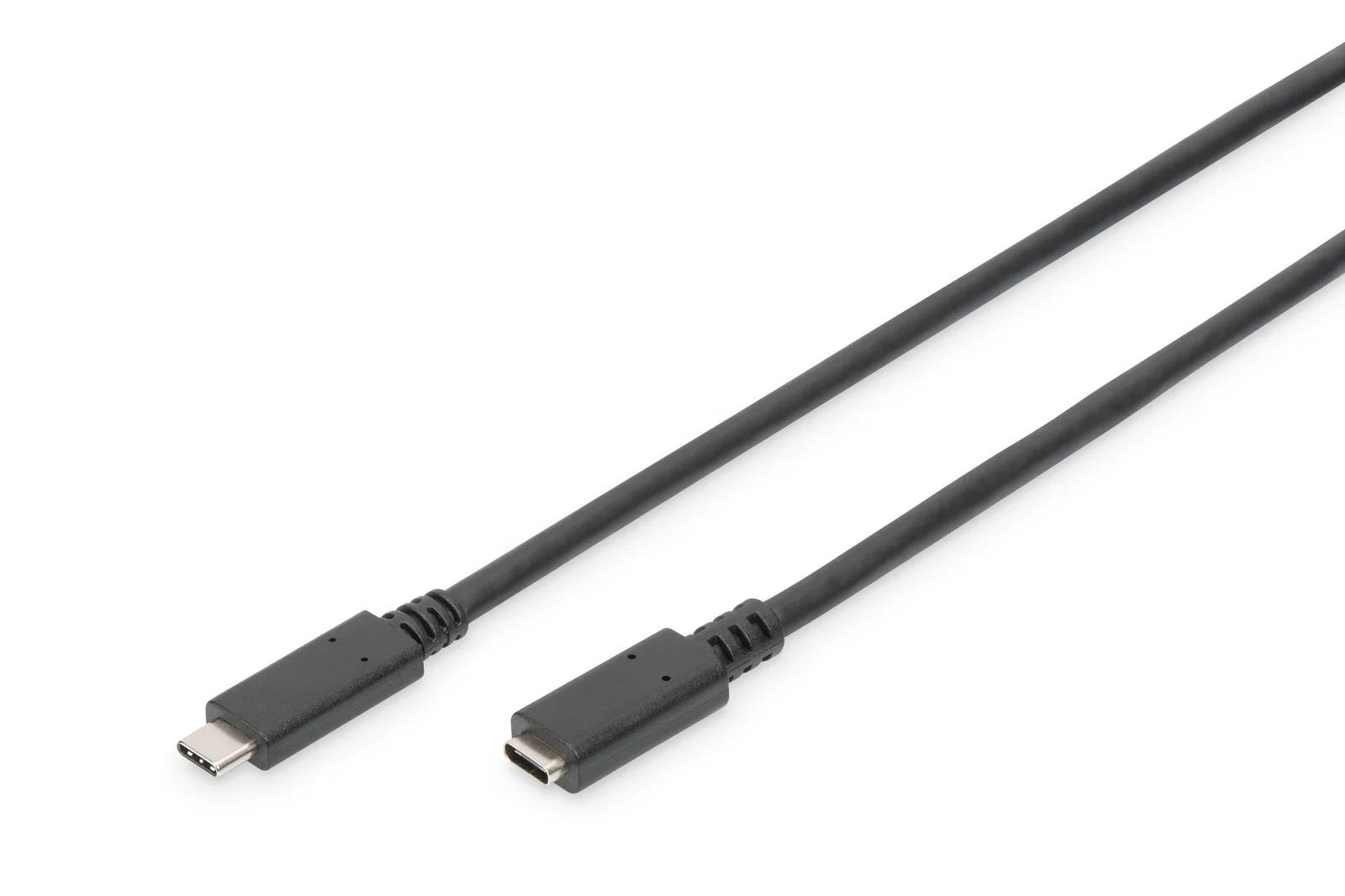 DIGITUS AK-300210-015-S USB-C Uzatma Kablosu, Tip C Erkek - Tip C Dişi, 1.5 metre, 3A, 480MB, Versiyon 2.0, siyah renk