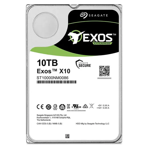 SEAGATE 3.5" 10TB EXOS X10 ST10000NM0086 7200 RPM 256MB SATA-3 Enterprise NAS ve Güvenlik Diski