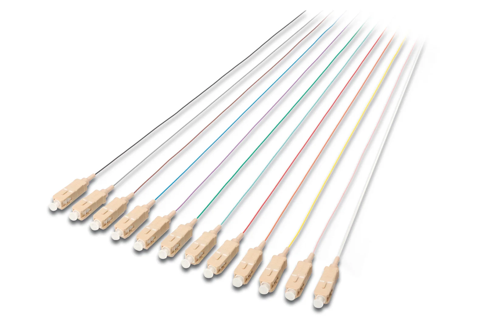 DIGITUS DK-25221-02/3 SC Fiber PigTail, 50/125 µ, multimode, 0.9mm simplex, 2 metre, Class OM3, DIN IEC 304 renk