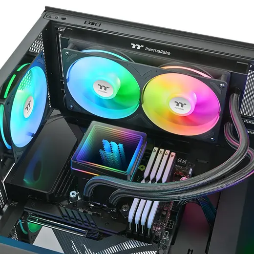 THERMALTAKE 240MM TH240 v3 CL-W465-PL12SW-A AM5-1851p Sıvı Soğutmalı İşlemci Fanı görseli 2