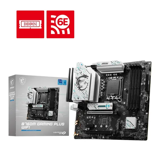 MSI B760M GAMING PLUS WIFI DDR5 HDMI-DP PCIE 4.0 1700p mATX görseli 2