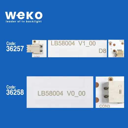 WKSET-5383 36257X8 36258X8 LB58004-V1 16 ADET LED BAR alternatif görünüm