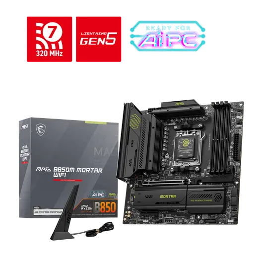 MSI MAG B850M MORTAR WIFI7 DDR5 HDMI-DP PCIE 5.0 AM5 mATX görseli 5