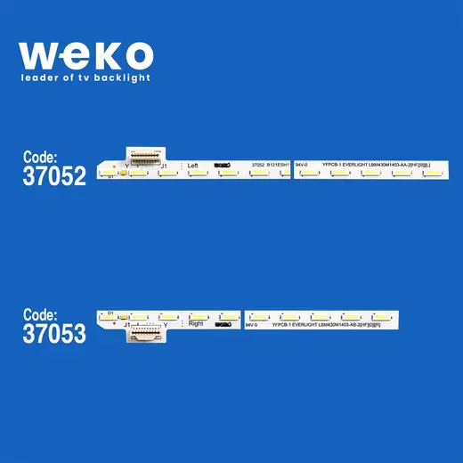 WKSET-6315 37052X1 37053X1 LBM430M1 403-AA/AB 2 ADET LED BAR (42LED) alternatif görünüm