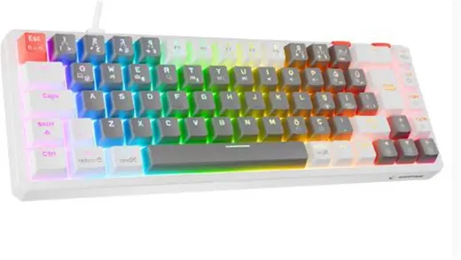 Rampage YORU MINI Gri-Beyaz Type-C Bağlantılı OUTEMU Red Swich Q Mekanik Gaming Oyuncu Klavye RGB alternatif görünüm