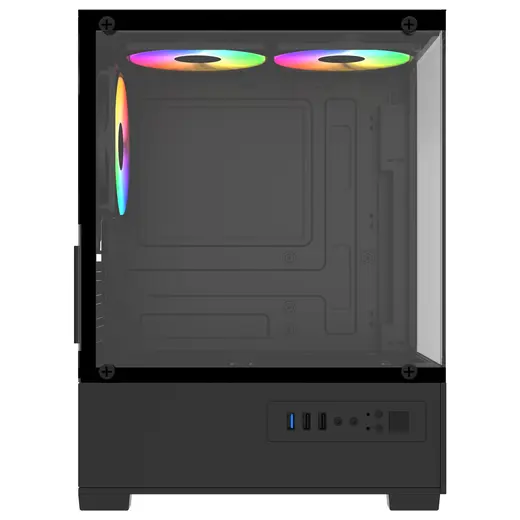 POWERBOOST 500W PB-M5001B 3-Rainbow Fanlı Micro-Tower PC Kasası görseli 3