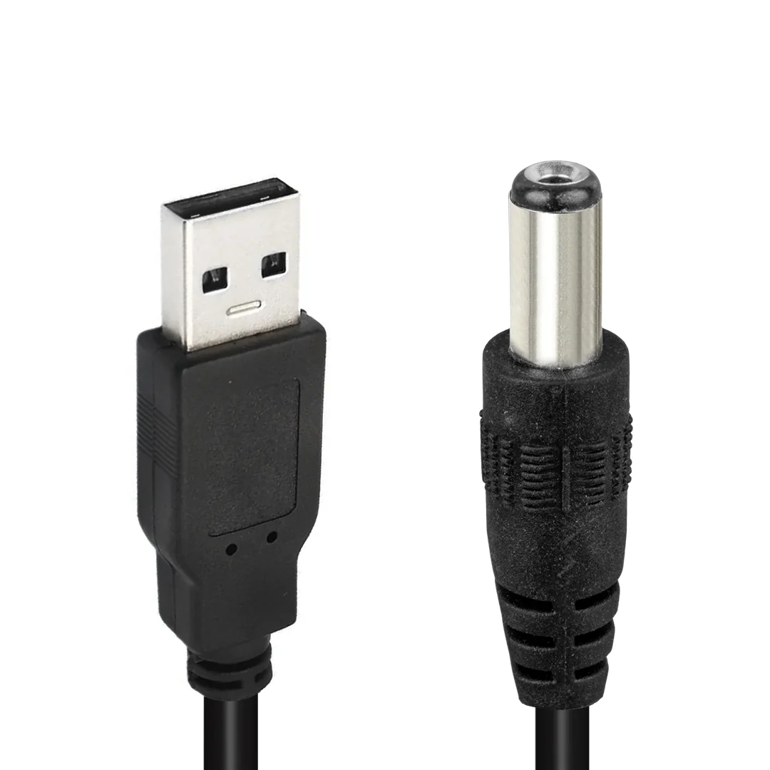 POWERMASTER USB ERKEK 5.5*2.5 UÇLU ADAPTÖR JACKLI 1 MT KABLO