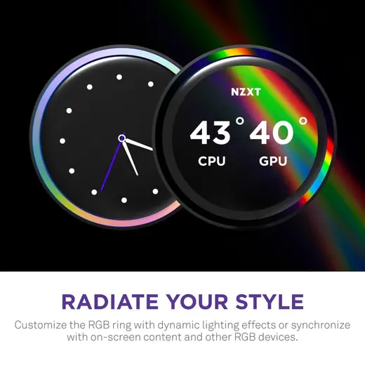 NZXT 360MM LCD KRAKEN ELITE 360 RGB v2 RL-KR36E-W2 AM5-1851p Sıvı Soğutmalı İşlemci Fanı Beyaz görseli 6
