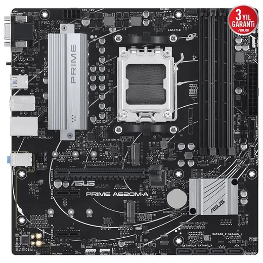 ASUS PRIME A620M-A-CSM DDR5 HDMI DP PCIe 16X v4.0 AM5 mATX görseli 4