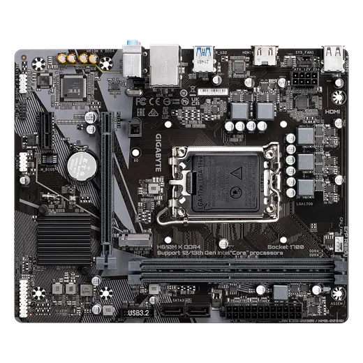 GIGABYTE H610M-K DDR4 1700P DDR4 SES GLAN HDMI SATA3 USB3.2 mATX görseli 4