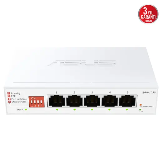 ASUS 5port 2.5GbE Yönetilemez Switch QG-U1050 görseli 1