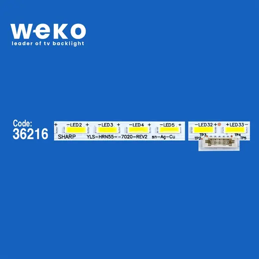 WKSET-6217 36216X2 SHARP YLS_HRN55_7020_REV2 2 ADET LED BAR (64LED) alternatif görünüm