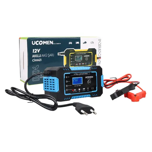UCOMEN UC-C120501A 12V MAX 6A MAVİ LED GÖSTERGELİ AKÜ ŞARJ CİHAZI görseli 3
