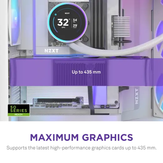 NZXT H9 FLOW RGB 2025 ARGB CM-H92FW-P1 Gaming Mid-Tower PC Kasası Beyaz görseli 5