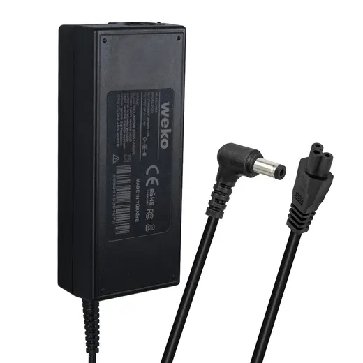 WEKO 19 VOLT - 4.74 AMPER - 90 WATT 5.5*2.5 L UÇLU YERLİ ÜRETİM STANDART NOTEBOOK ADAPTÖR alternatif görünüm