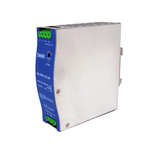 BEEK BN-IPW-120-48 Endüstriyel 120W Watt AC <-> DC Güç Kaynağı, DIN-Ray Montajına Uygun alternatif görünüm
