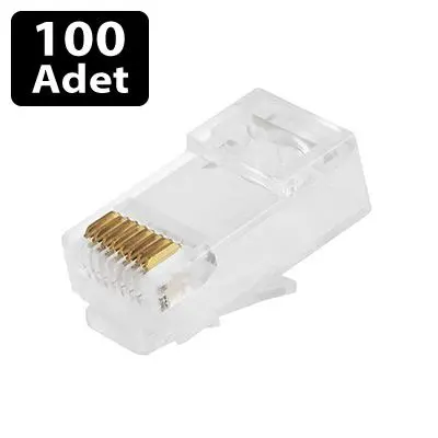 100 ADET RJ45 NETWORK KONNEKTÖR CAT6 UTP görseli 5