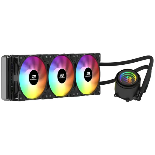 POWERBOOST 360MM CIRCLE 360B PB-LCS-CR360B Rainbow Fanlı AM5-1851p Sıvı Soğutmalı İşlemci Fanı görseli 4