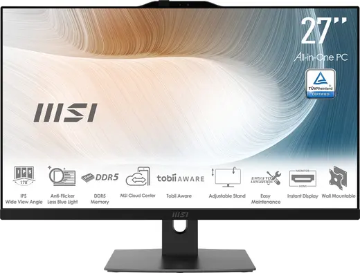 MSI AIO 27" CORE 7 150U-16GB DDR5 RAM-1TB NVME-FDOS / MODERN AM272P 1M-1094XEU görseli 8