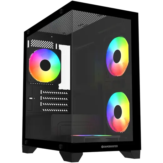 GAMEBOOSTER 600W GB-M6001B 4-Rainbow Fanlı Gaming Mid-Tower PC Kasası görseli 5