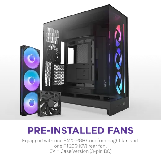NZXT H9 FLOW RGB 2025 CM-H92FB-R1 Dual Chamber Gaming EATX PC Kasası görseli 7