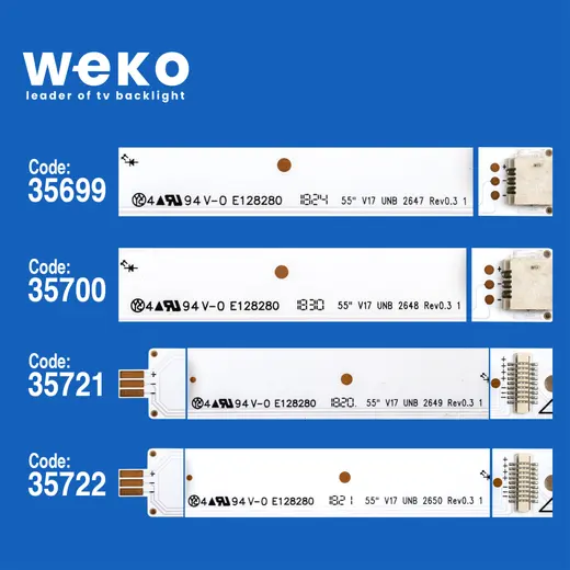 WKSET-5212 35699X4 35700X4 35721X4 35722X4 55 V17 UNB 16 ADET LED BAR alternatif görünüm