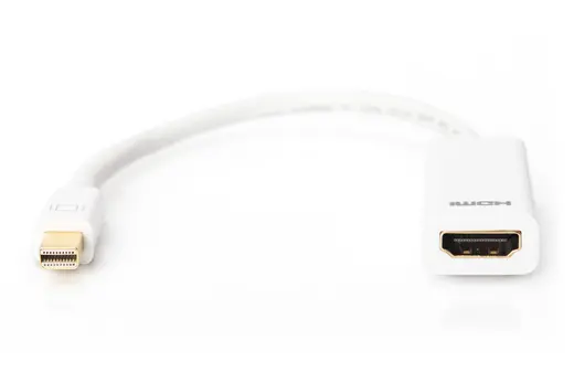 DIGITUS AK-340404-001-W DisplayPort Adapter / Converter, Type mini-DP - HDMI A M/F, 0.15m, DP 1.1a compatible, wh alternatif görünüm