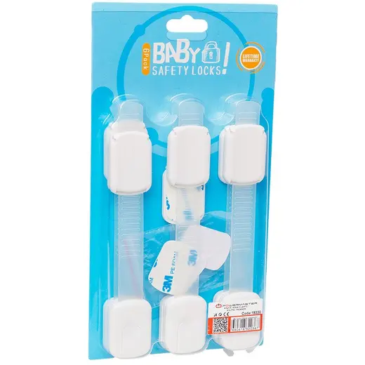 POWERMASTER PM-19330 SİLİKON ÇEKMECE DOLAP ÇOCUK KİLİDİ 3M YAPIŞTIRICILI 6 ADET görseli 3