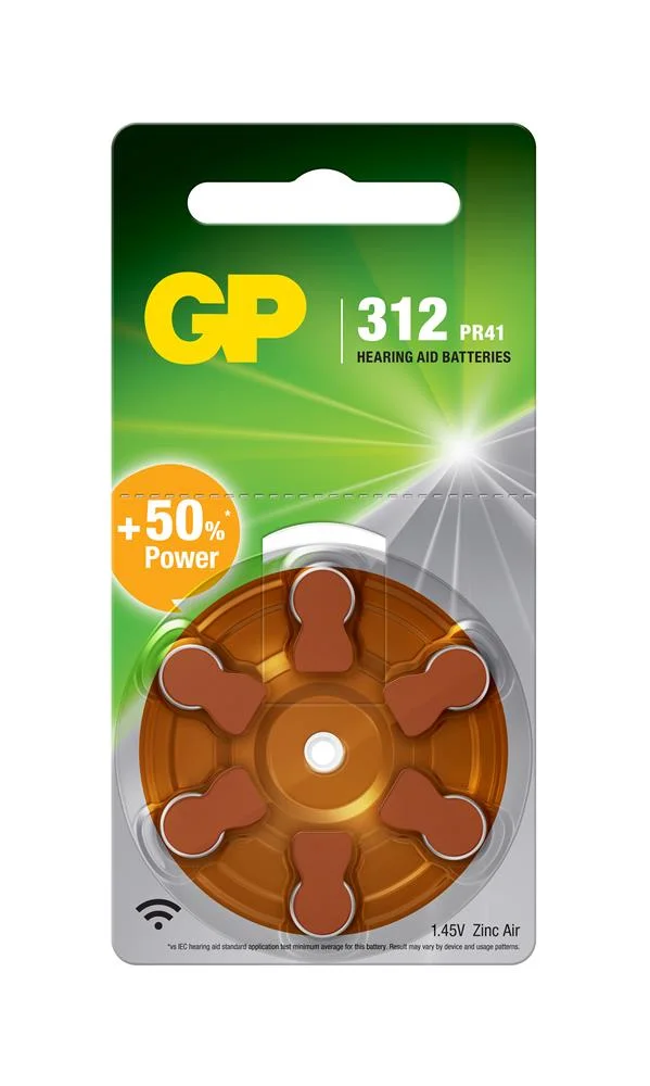 GP ZA312 1.4V Düğme Kulaklık Pili 6'lı Paket