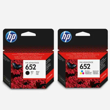 HP 652 F6V25AE Siyah F6V24AE Renkli 2'li Orijinal Kartuş Seti görseli 1