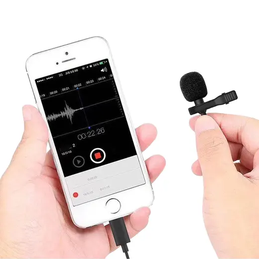 MAGICVOICE JH-041 LIGHTNING GİRİŞLİ KABLOLU YOUTUBER YAKA MİKROFON alternatif görünüm