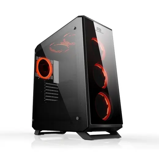 POWERBOOST VK-G3903S 6-RGB Halo Fanlı Gaming Mid-Tower PC Kasası görseli 2