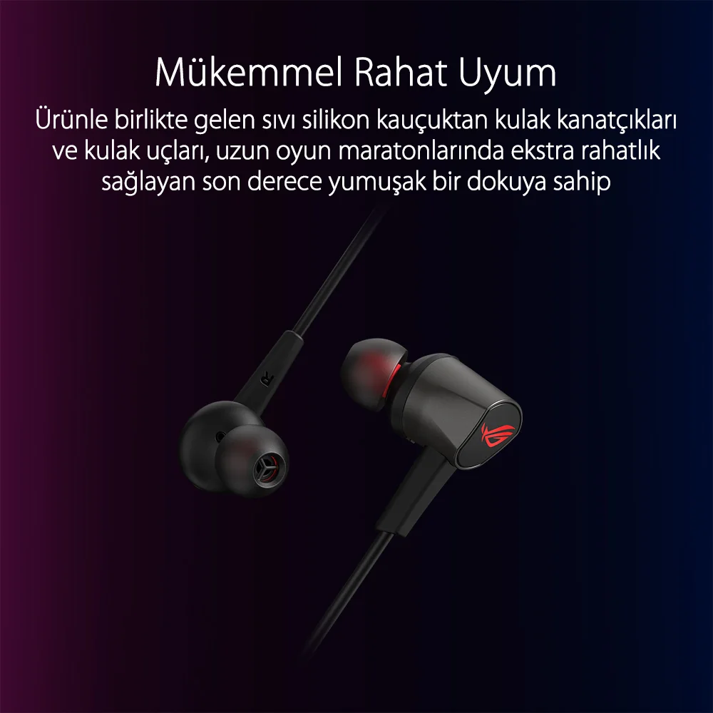 ASUS ROG Cetra II Core 90YH02V1-B2UA00 3.5mm 9.4mm Sürücü Mikrofonlu Siyah Kulak İçi Oyuncu Kulaklığı / 90YH02V1-B2UA00