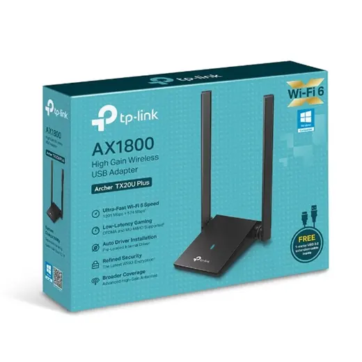 TP-LINK ARCHER TX20U PLUS AX1800 WIFI6 KABLOSUZ USB ADAPTOR görseli 1