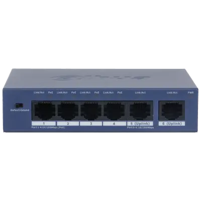 DAHUA S3006-4ET-36 4X 10/100 RJ45 POE 2X 10/100 RJ45 UPLINK 36W YONETILEMEZ POE SWITCH