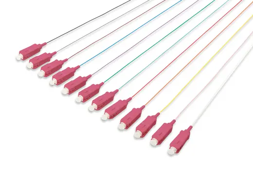 DIGITUS DK-25221-02-4 SC Fiber Optik Pigtail Seti, 12 adet, SC, MM OM4 50/125 µ loose buffer, LSOH, 2 metre